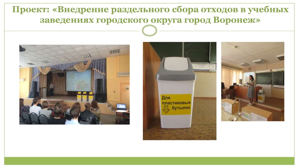 Проект: «Внедрение раздельного сбора отходов в учебных заведениях городского округа город Воронеж»