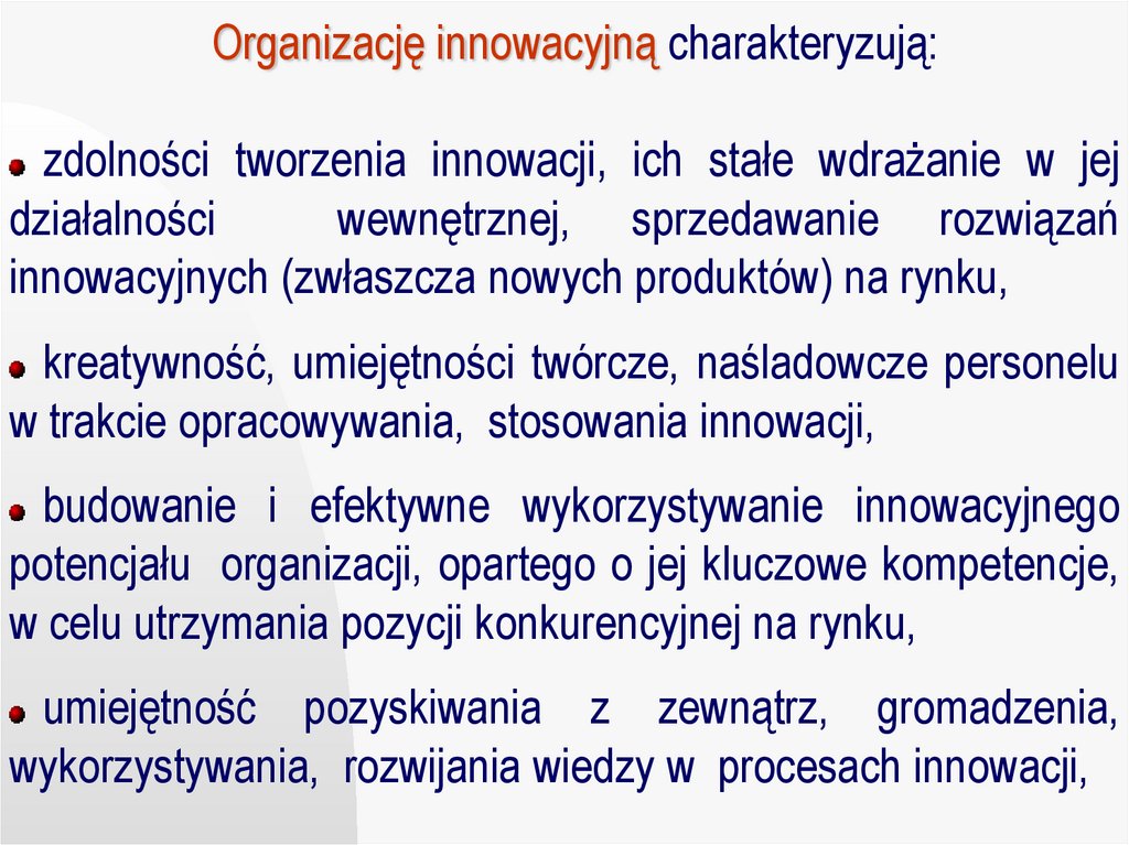 Organizacje Innowacyjna Charakteryzuja Prezentaciya Onlajn