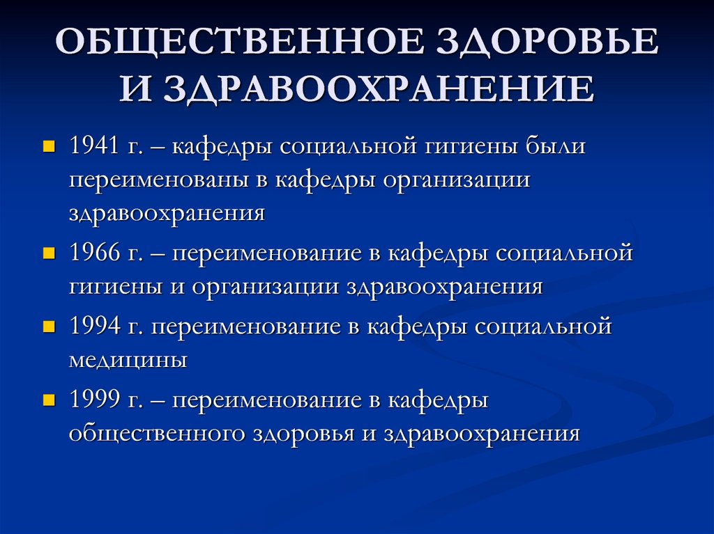 Предметы общественного здоровья и здравоохранения