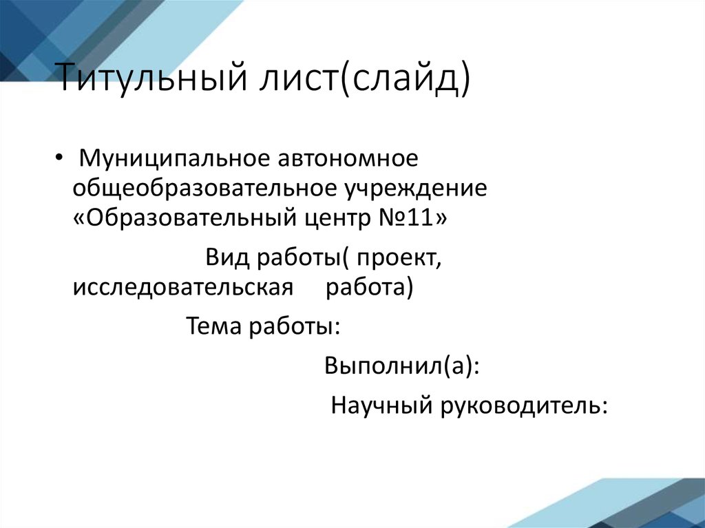 Предзащита индивидуального проекта в 10 классе примеры