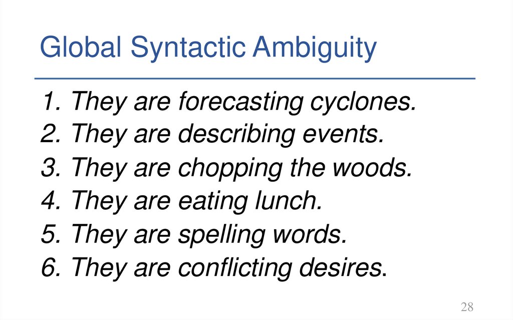Global Syntactic Ambiguity