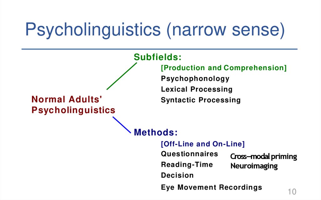 Psycholinguistics (narrow sense)
