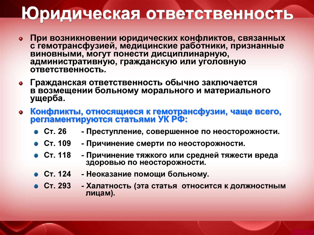 Уголовная ответственность медработников презентация