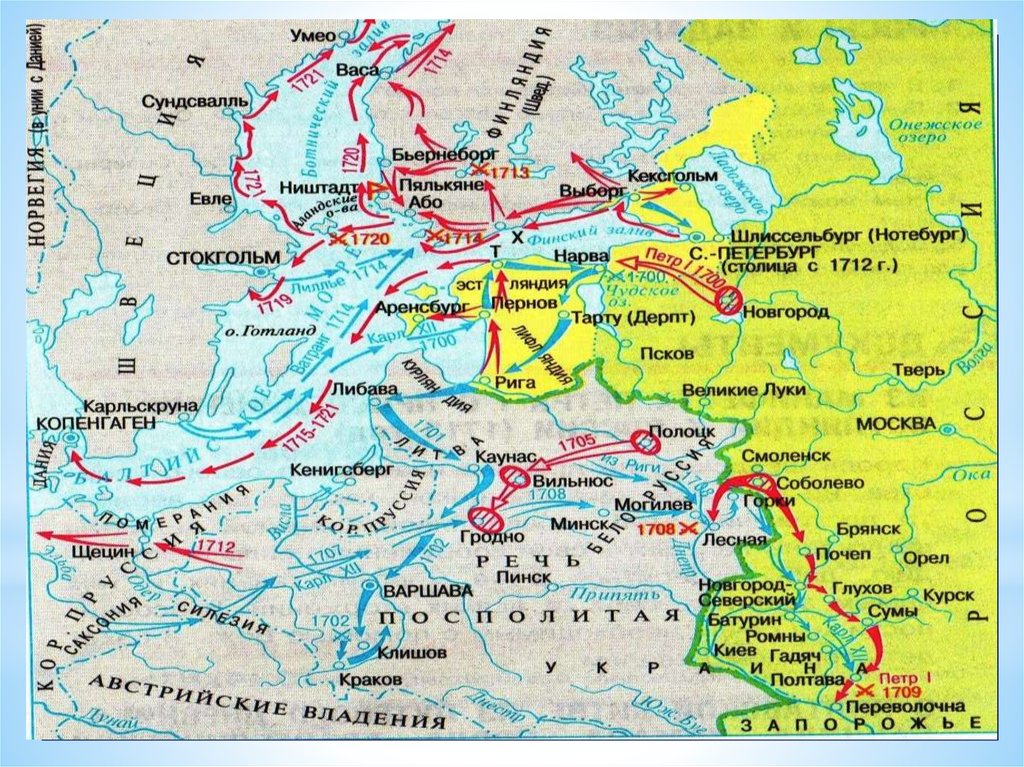 Карта северной войны 8 класс