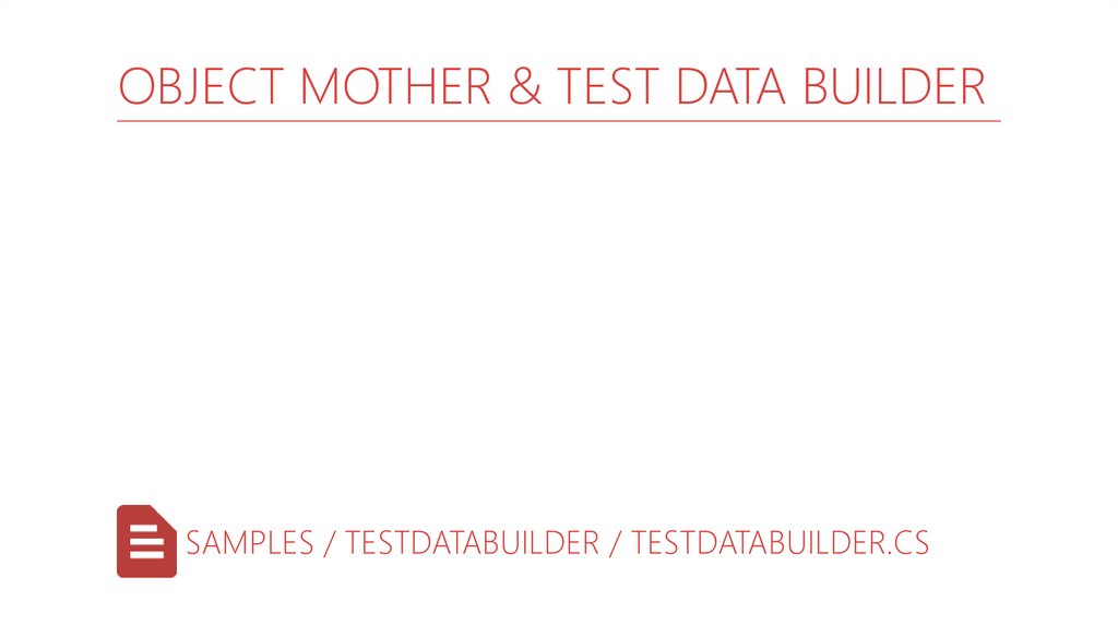 Object Mother & Test Data Builder