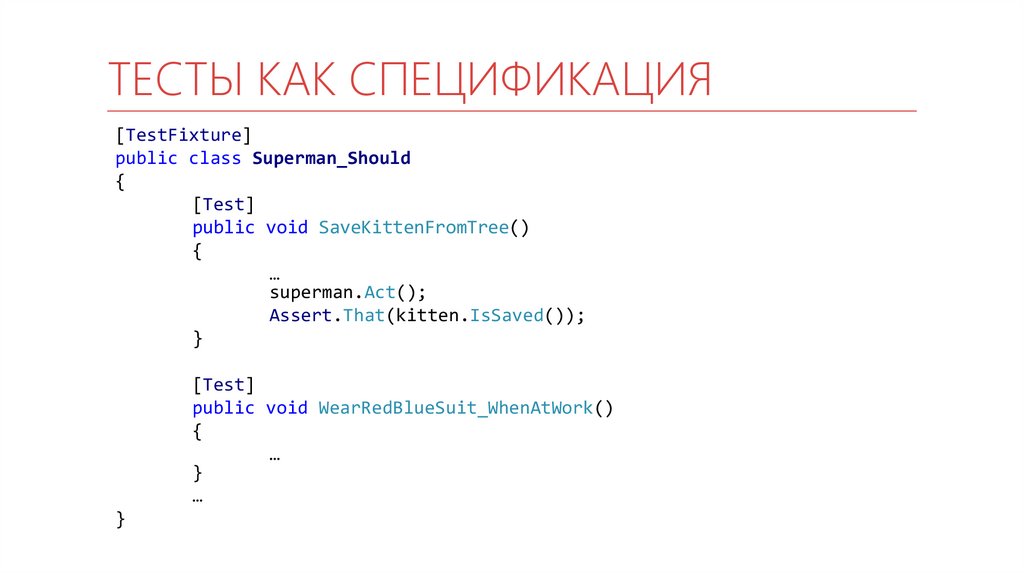 Тесты как спецификация