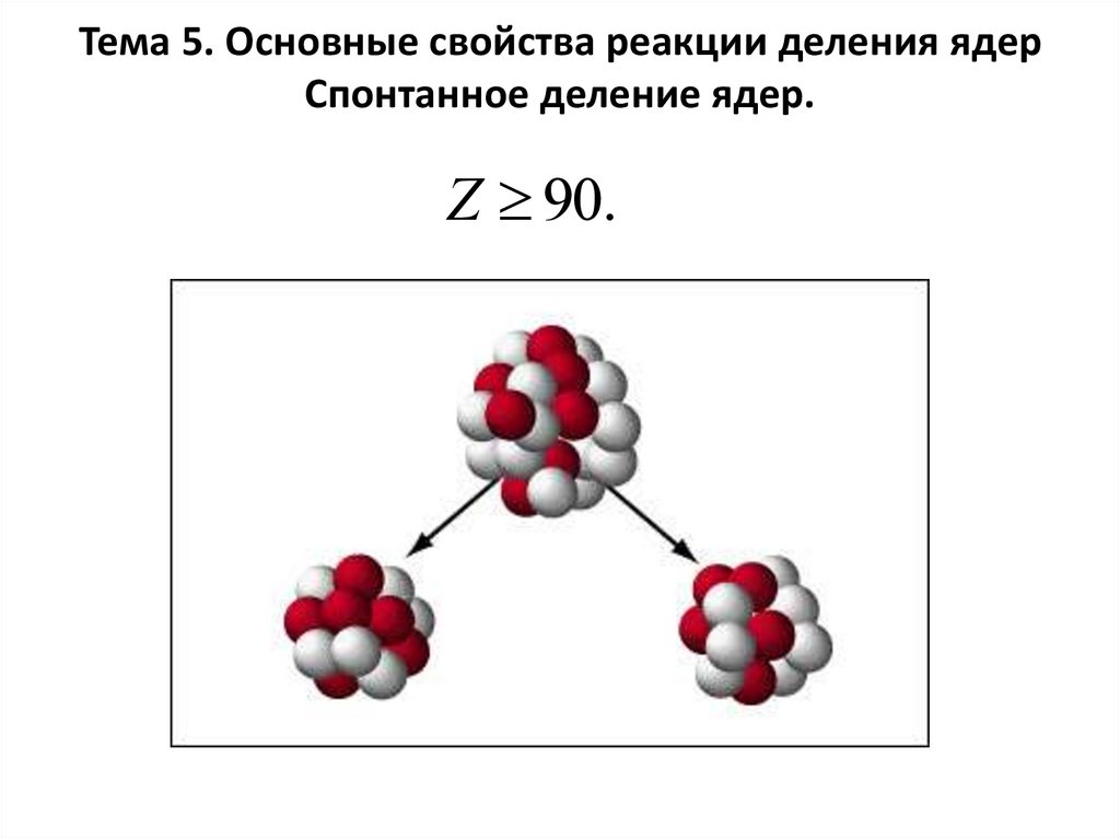 Тема 5. Основные свойства реакции деления ядер Спонтанное деление ядер.