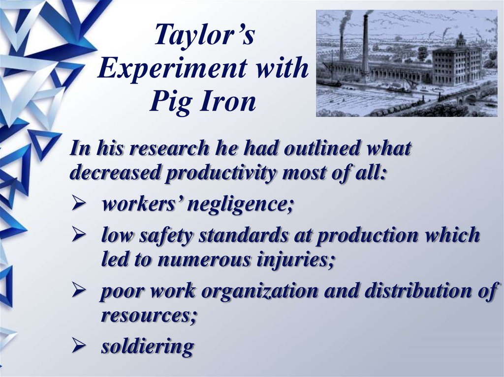 Main provisions. Taylorism and Fordism. Taylorism.