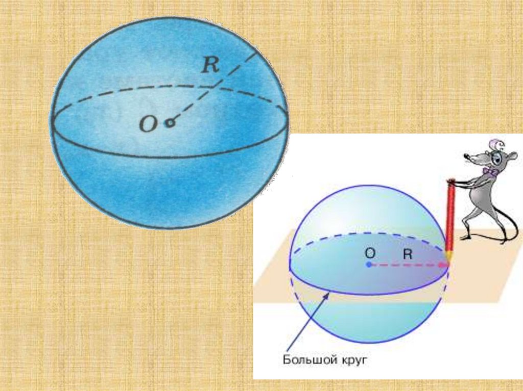Конец большого круга. Большая окружность сферы. Большая окружность сечение сферы. Большой круг шара. Наибольшая окружность шара.