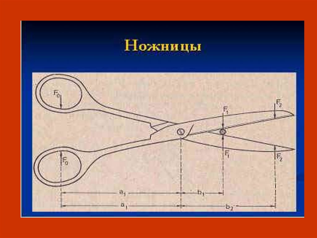 Какой рычаг показан на рисунке. Ножницы рычаг физика. Плечо ножниц. Ножницы простой механизм. Схема рычага ножниц.