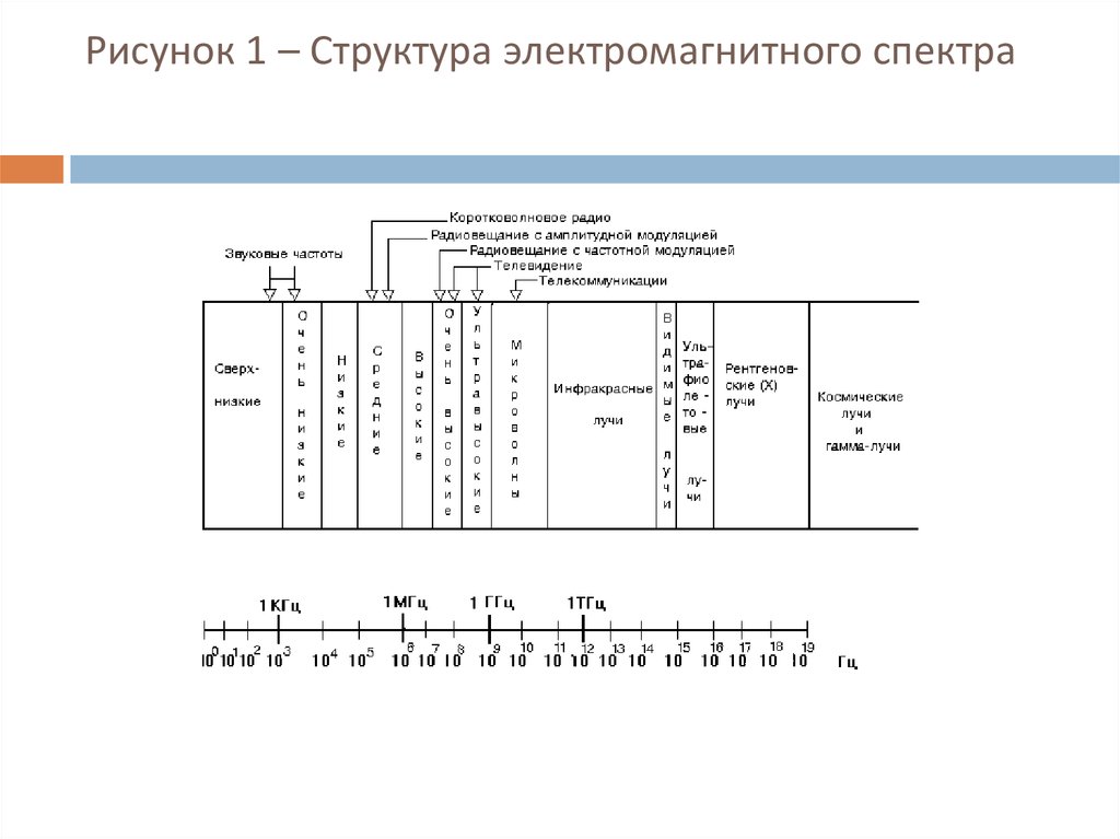 Рисунок 1 – Структура электромагнитного спектра