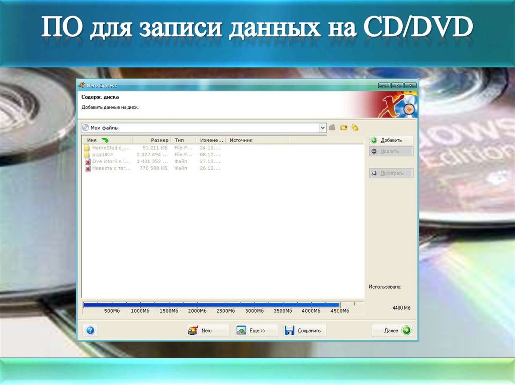 ПО для записи данных на CD/DVD