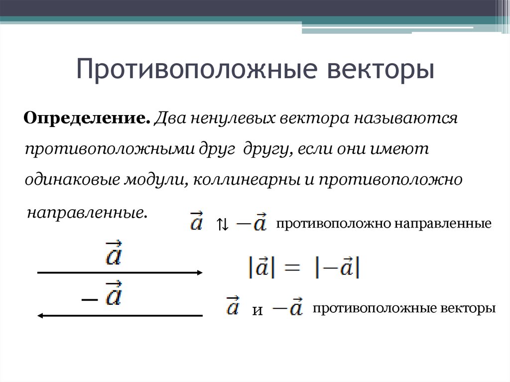 Называются противоположно. Определение противоположных векторов. Противоположные векторы. Протиаополодные вектор. Противоположые вектор.