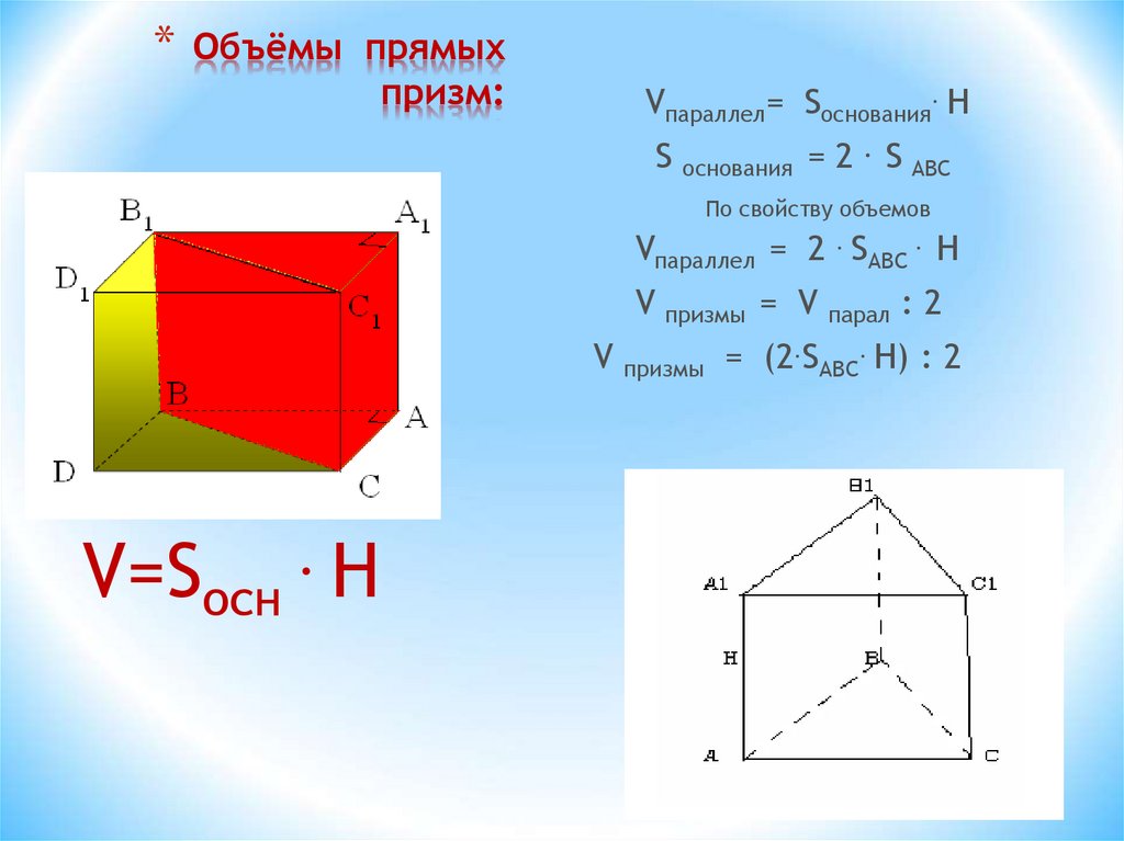 Объем прямой