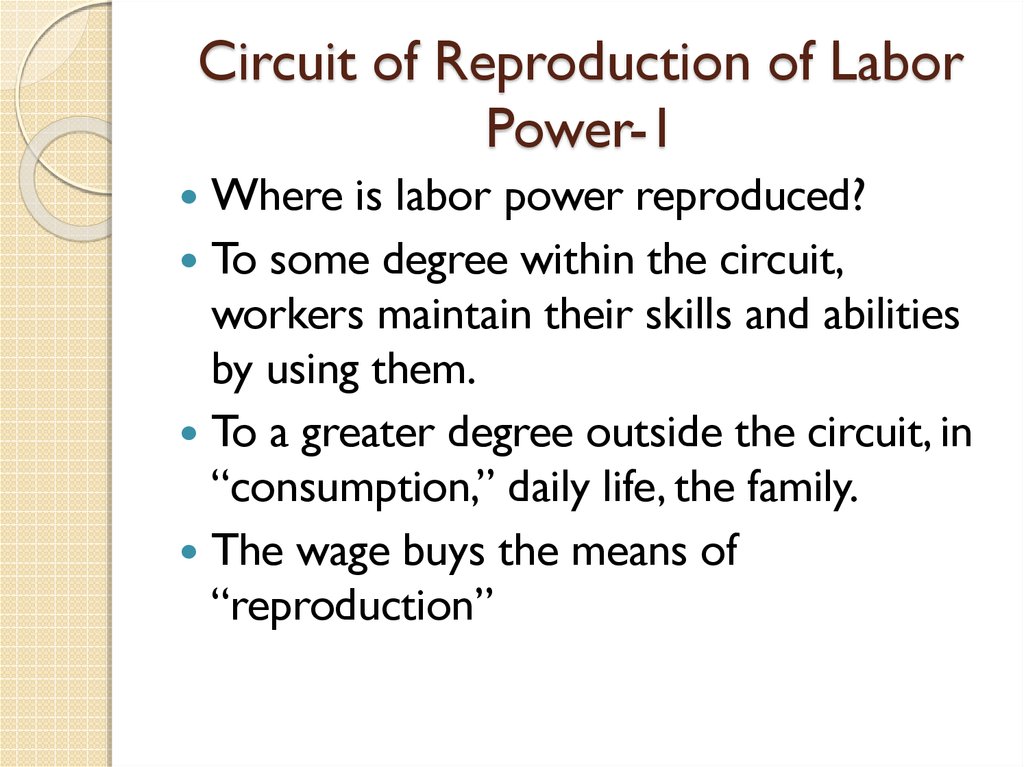 Circuit of Reproduction of Labor Power-1