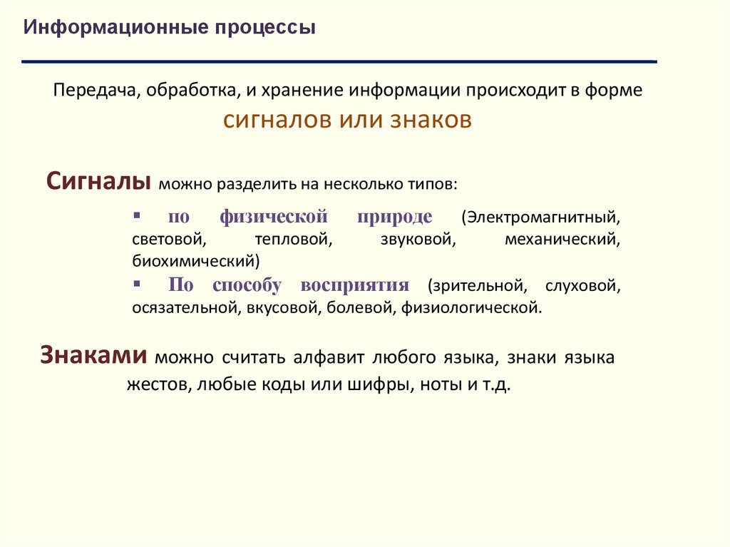 Информационные процессы в природе