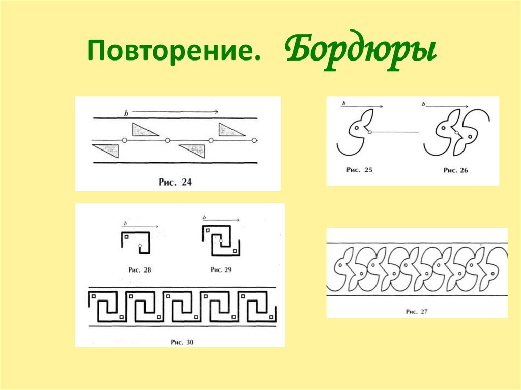 Часть рисунка узора который повторяется с определенной периодичностью это