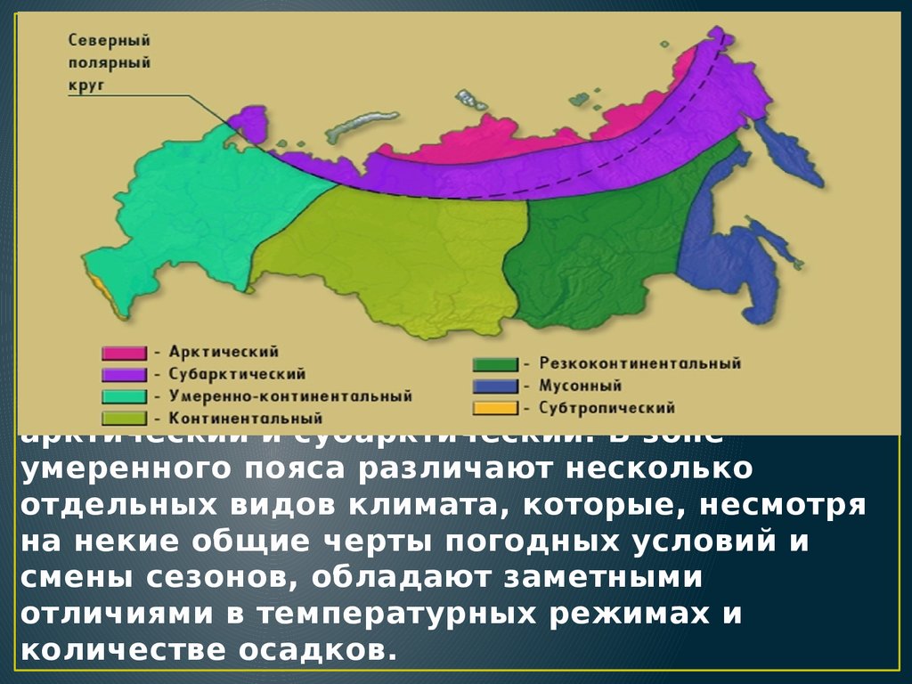 Проект климатические зоны россии