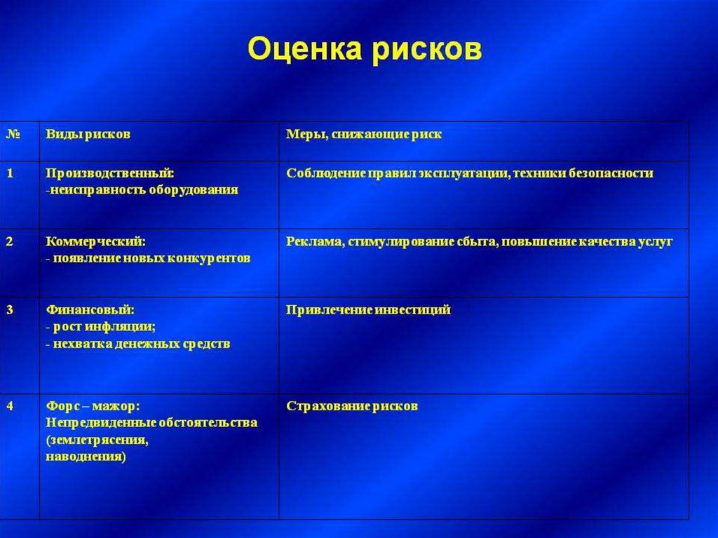 Гарантии и риски проекта