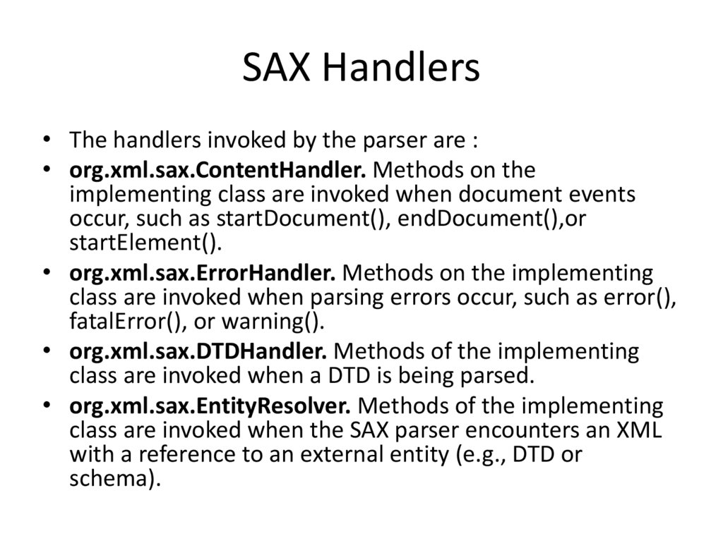 SAX Handlers