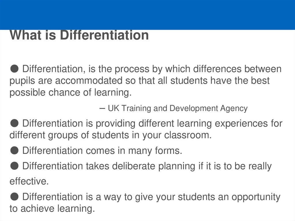 What is Differentiation