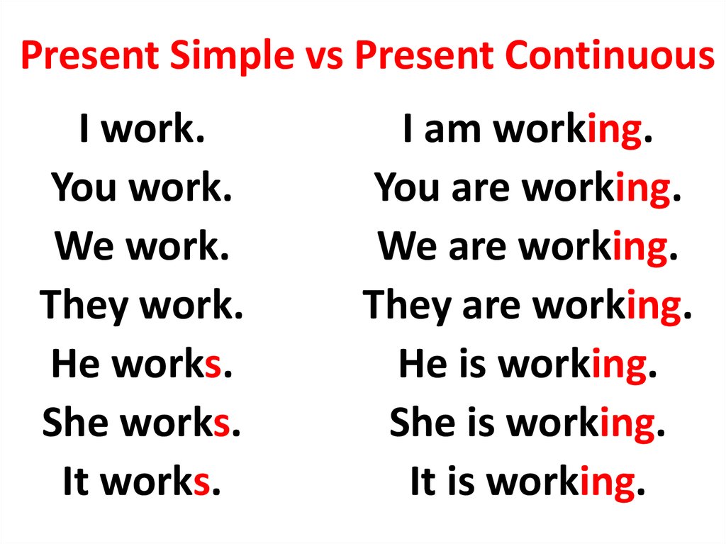 Present Simple vs Present Continuous