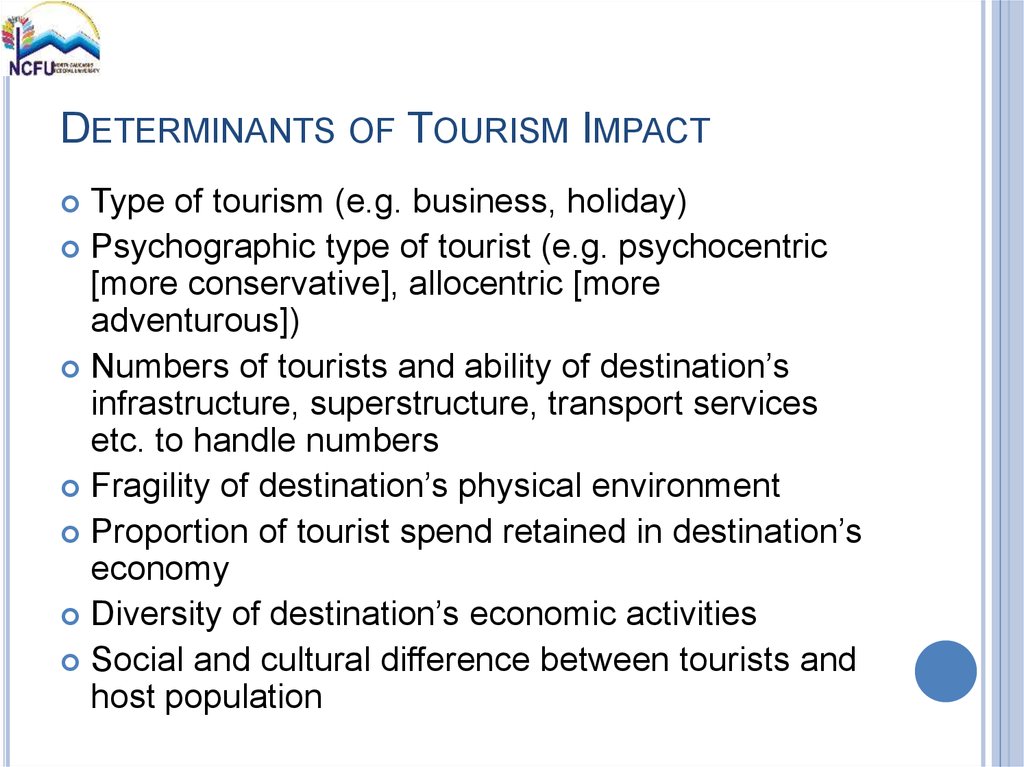 tourism management impact factor