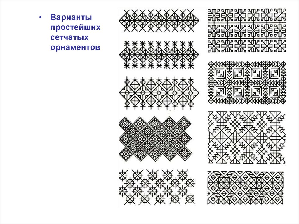 Варианты узоров. Сетчатый орнамент. Ленточный и сетчатый орнамент. Виды сетчатого орнамента. Мотивы сетчатого орнамента.