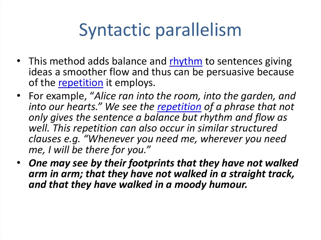 Syntactic parallelism