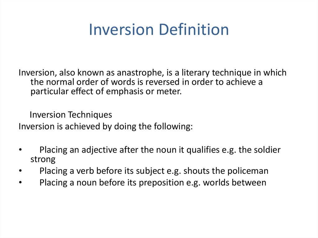 Inversion Definition