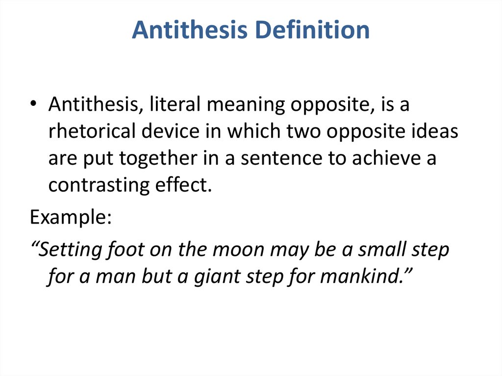 antithesis definition simple