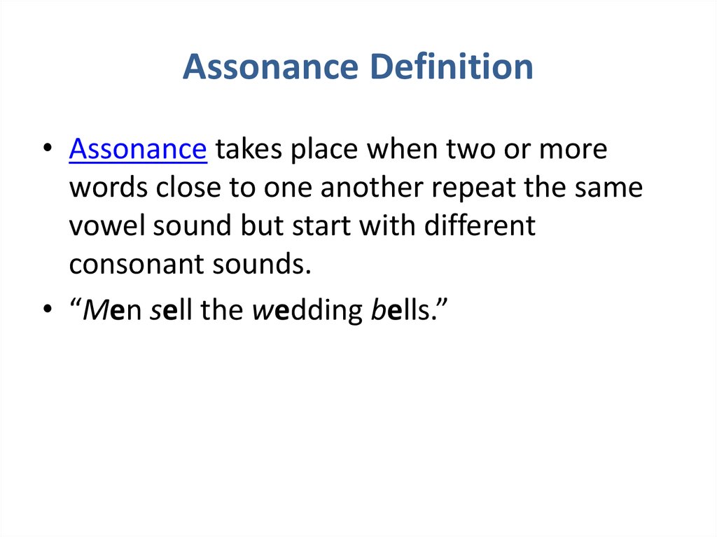 assonance flat character definition