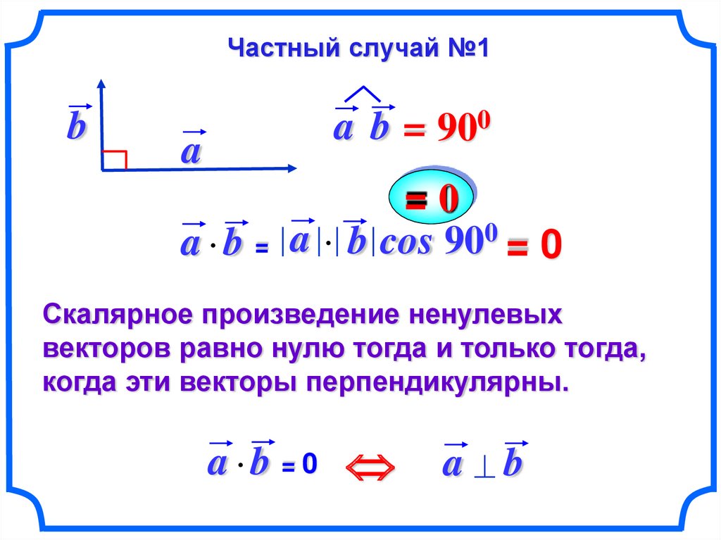 Скалярным произведением двух ненулевых векторов. Скалярное произведение векторов равно нулю. Скалярное произведение ненулевых векторов. Скалярное произведение векторов равно. Если векторное произведение равно 0.
