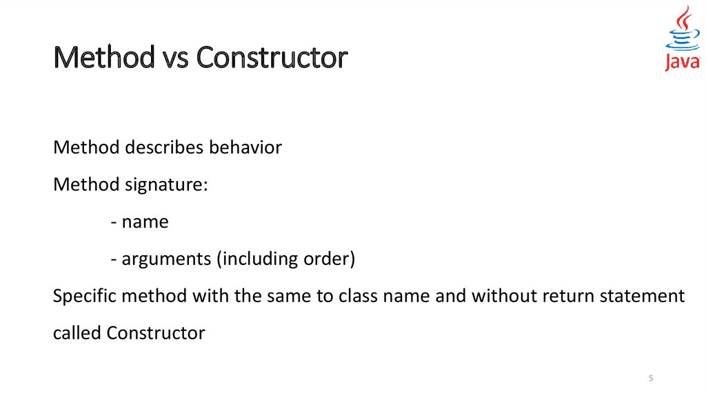 Method vs Constructor