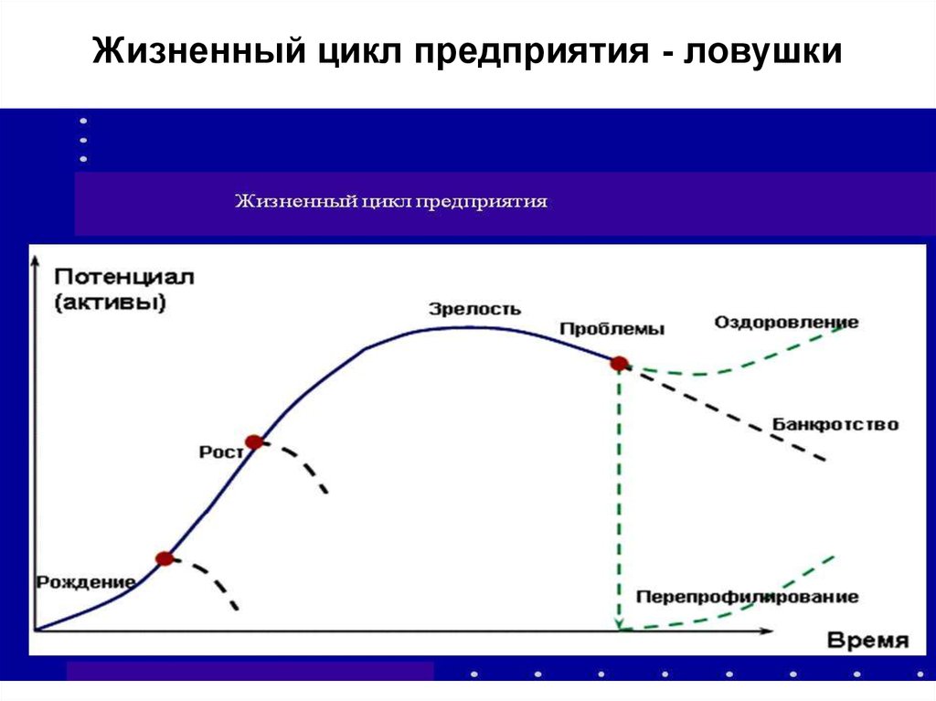 Цикл организации. График жизненного цикла предприятия. 4. Жизненный цикл организации. 2. Основные стадии жизненного цикла предприятия. Рисунок жизненного цикла предприятия.