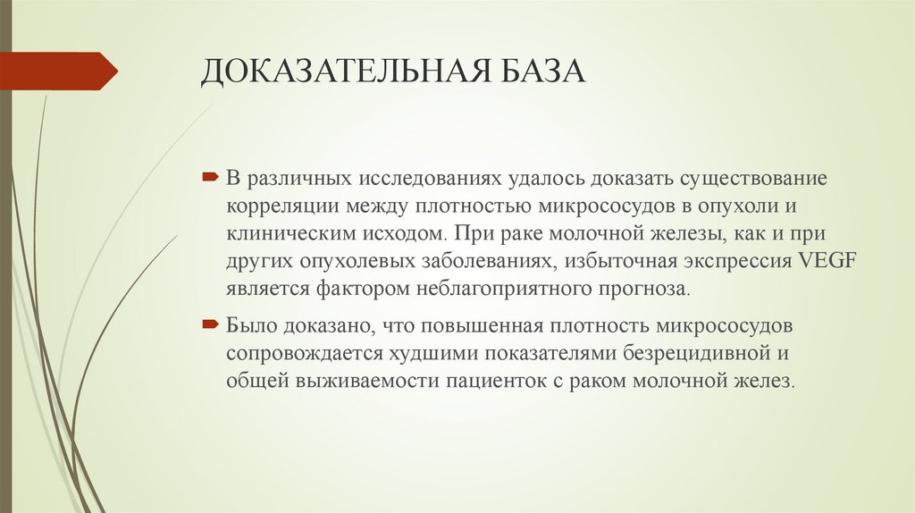 ДОКАЗАТЕЛЬНАЯ БАЗА