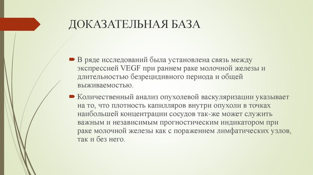 ДОКАЗАТЕЛЬНАЯ БАЗА