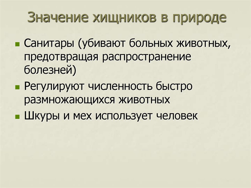 Установите последовательность отряд хищные