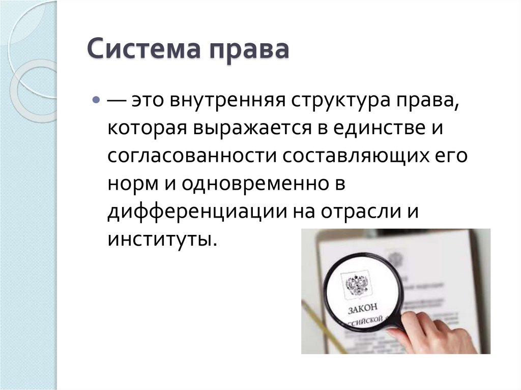 Вам предложено подготовить презентацию о системе российского права