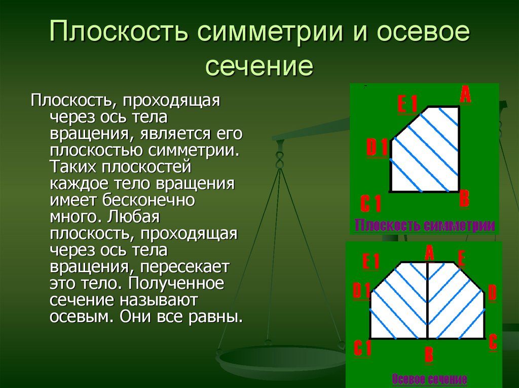 Через тело можно провести одну плоскость симметрии