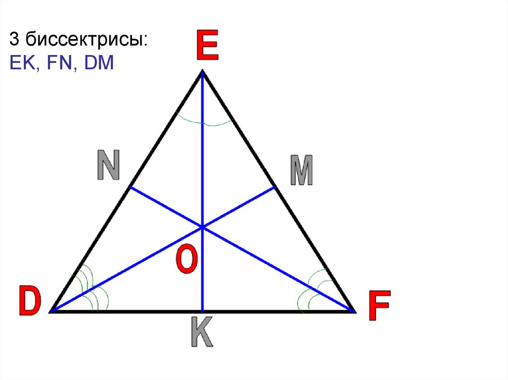 3 биссектрисы в треугольнике. Биссектриса треугольника. Три биссектрисы треугольника. Биссектриса остроугольника. Биссектриса треугольника рисунок.