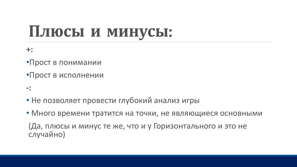Плюсы и минусы: