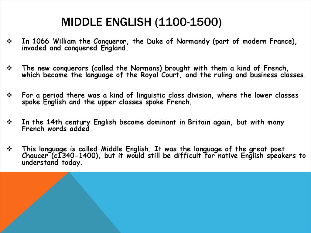 Middle English (1100-1500)