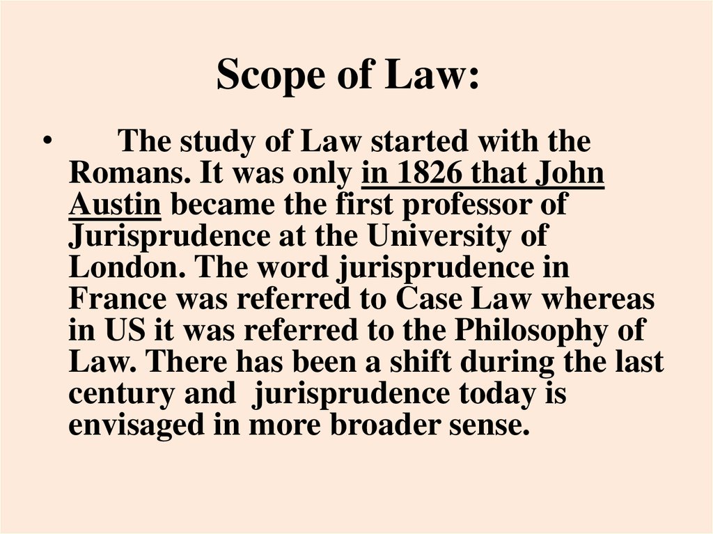 Scope of Law: