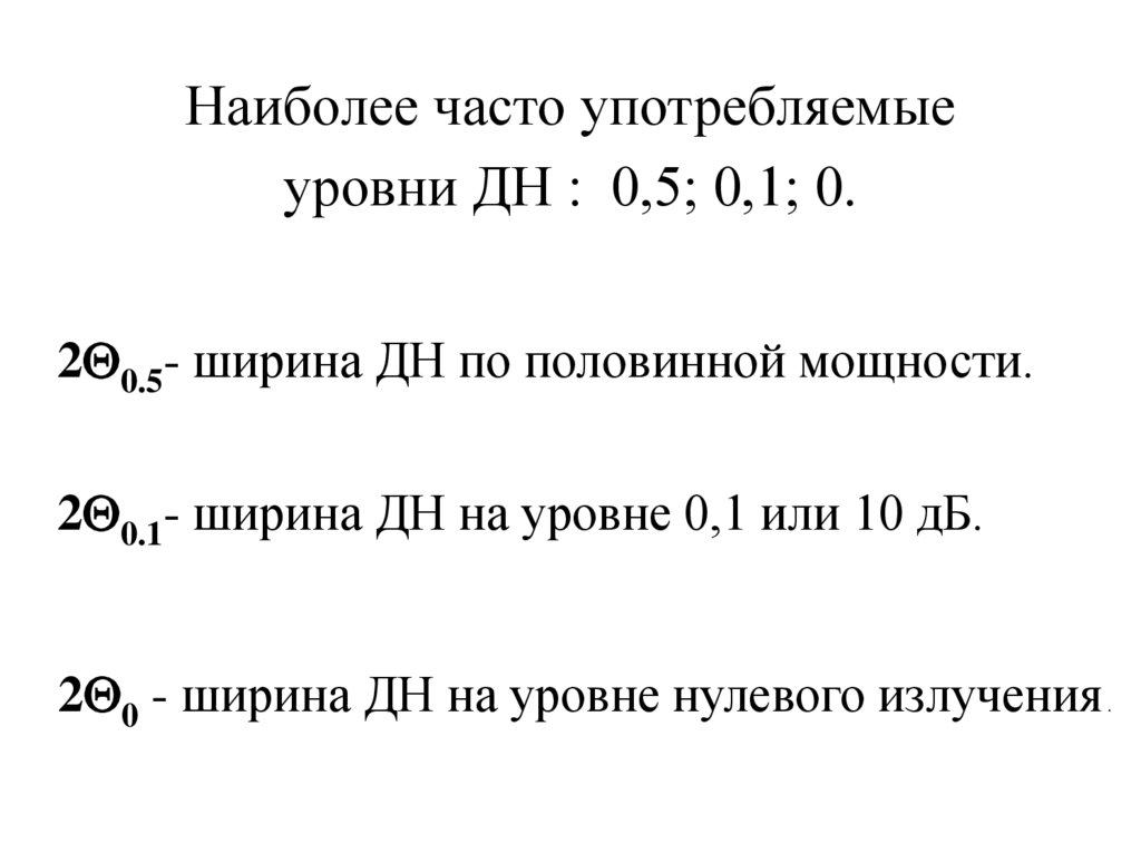 Мощность ширина. Дн по половинной мощности. Ширина дн по уровню половинной мощности для e плоскости.