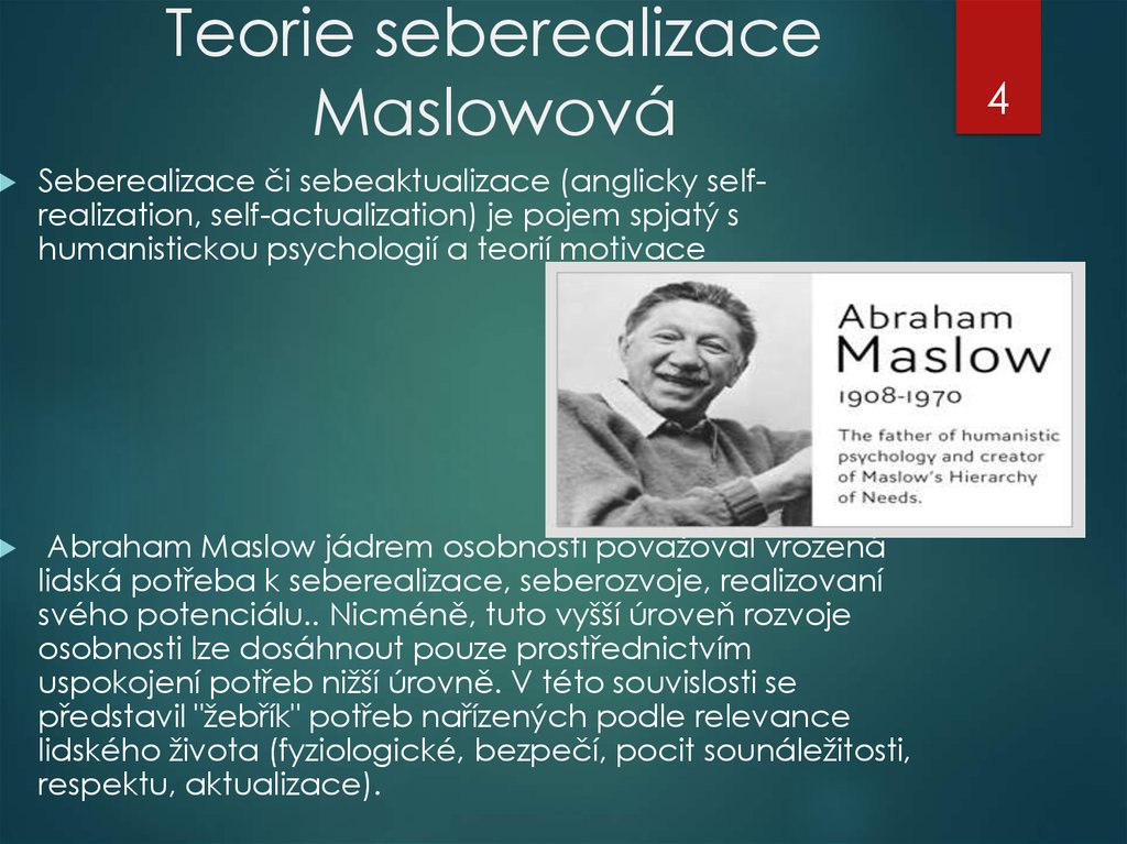 Teorie seberealizace Maslowová
