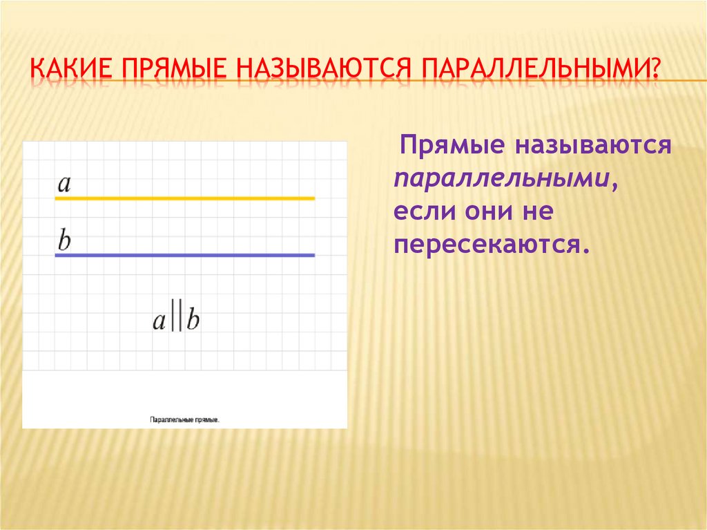 Параллельными называют прямые