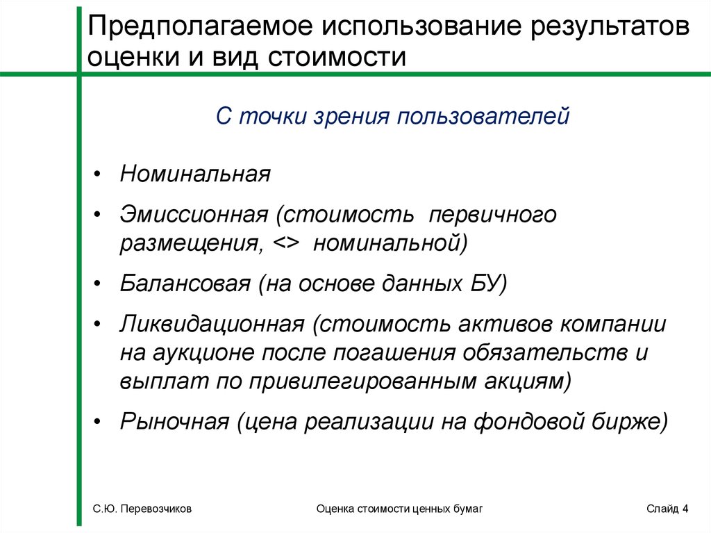 Предполагаемая оценка. Предполагаемое использование результатов оценки. Использование результатов оценки виды. Предполагаемое использование объекта. Ограничения применения результатов оценки.