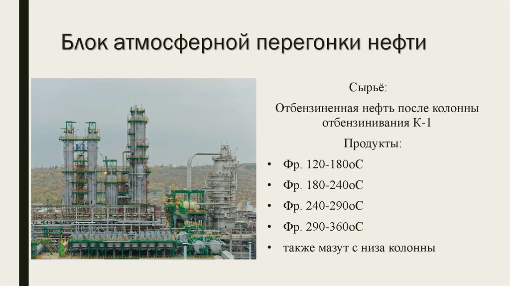 Атмосферная перегонка нефти схема