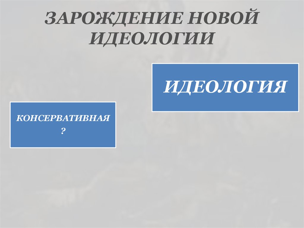 ЗАРОЖДЕНИЕ НОВОЙ ИДЕОЛОГИИ